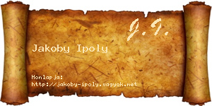 Jakoby Ipoly névjegykártya
